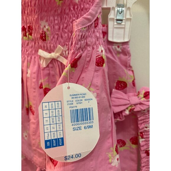 Y2K all mine strawberry print  tank capris 6/9M - Picture 3 of 7